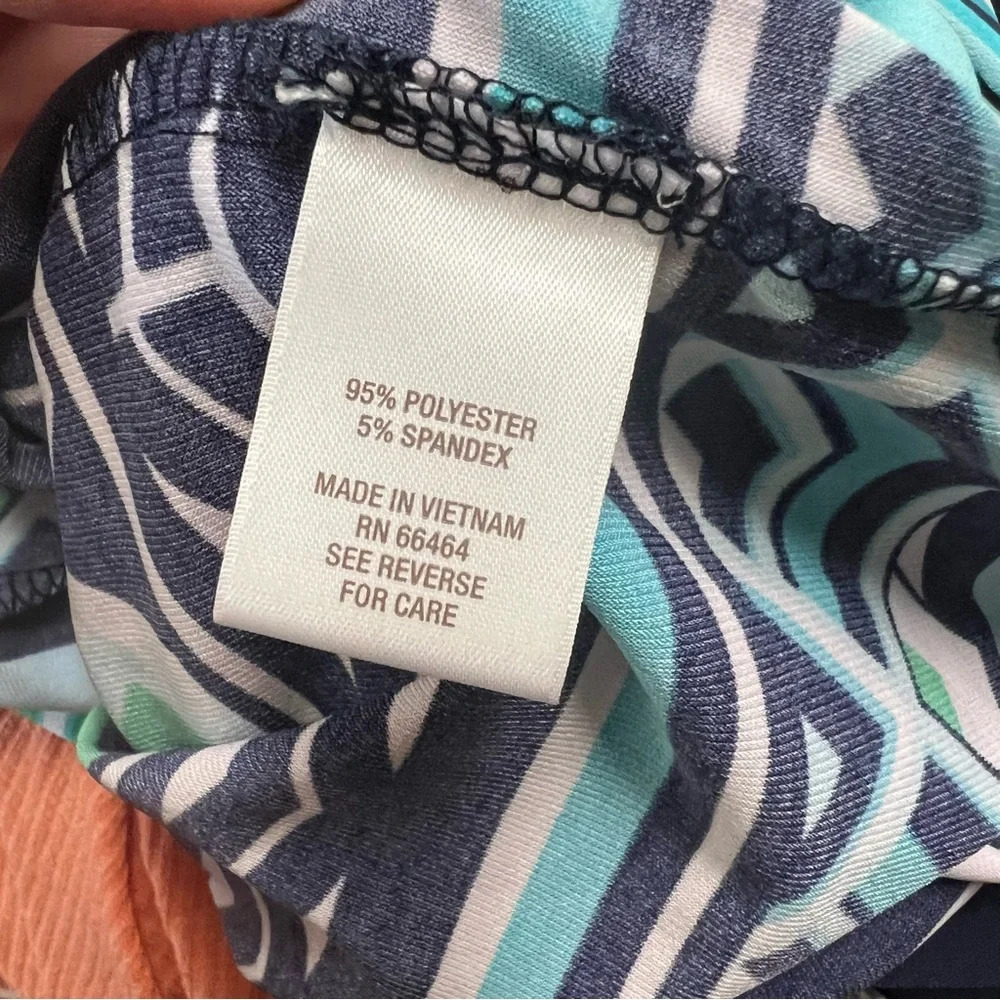 NWT Signature Camryn Dress Geometric Turquoise Navy Green Sheath Petite Size 14P - Picture 15 of 16